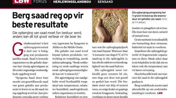 Berg saad op vir beste resultate