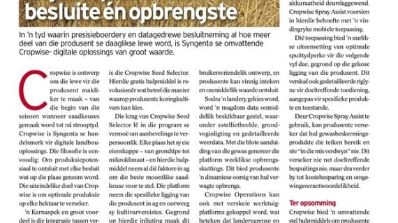 Digitale platform vir beter besluite en opbrengste
