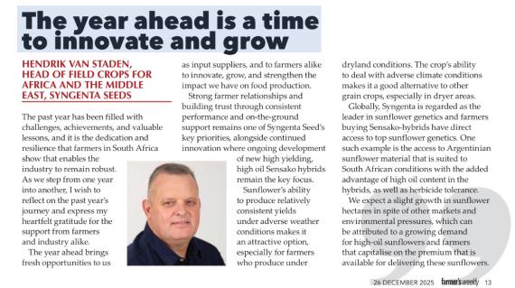 The year ahead a time to innovate and grow