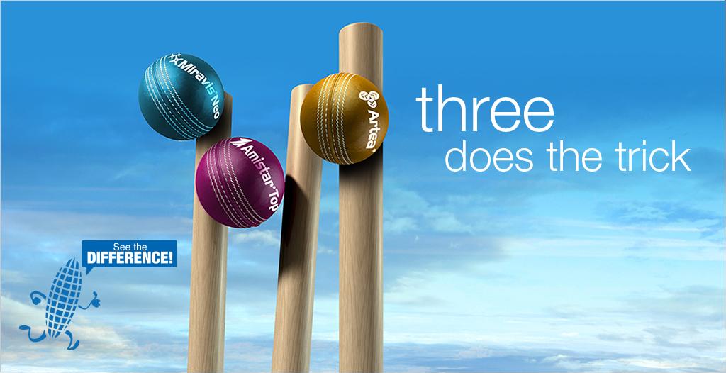 hat trick image of three balls knocking down wickets 
